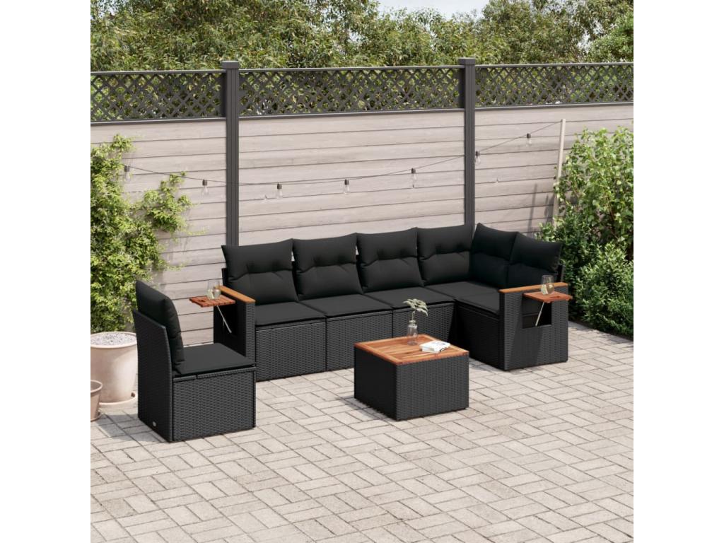 Black Woven Resin Wicker Outdoor Furniture Set - dlz1766583518022