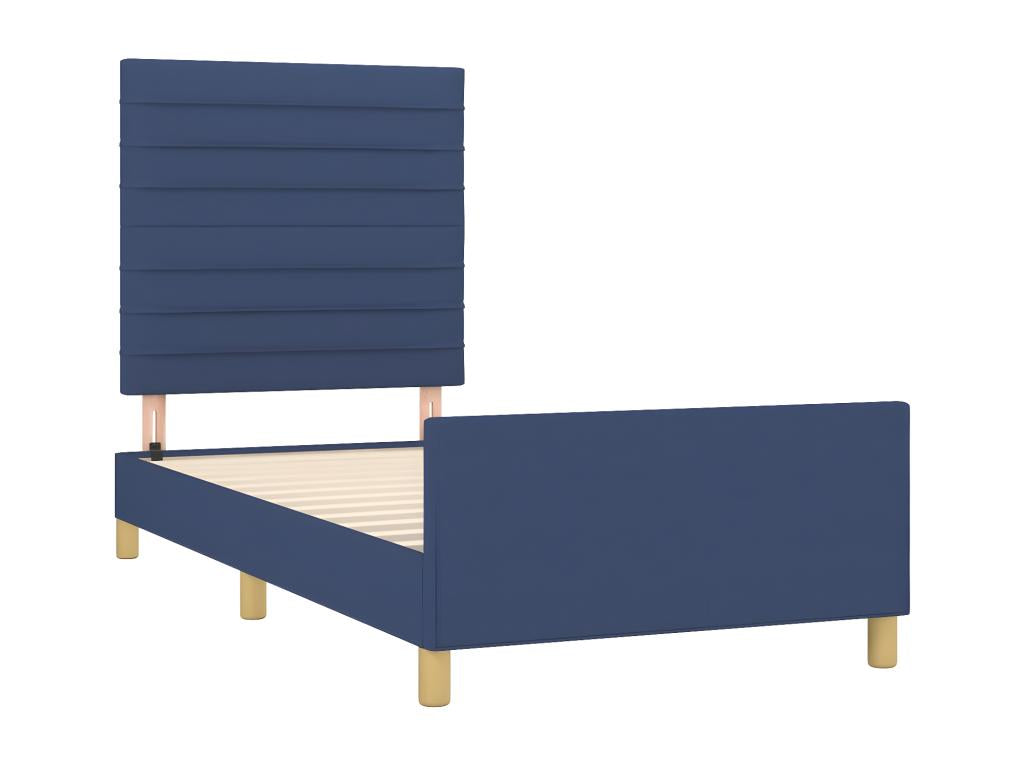 Blue Fabric Bed Frame, 90 x 190 cm