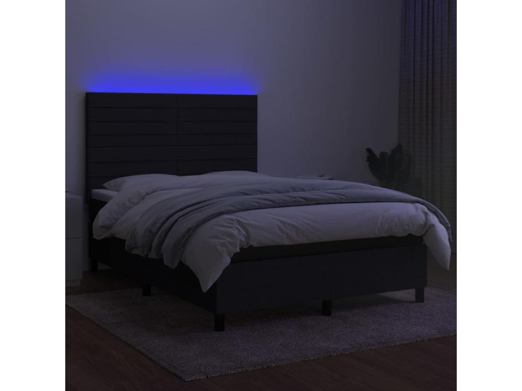 Black Fabric Mattress, 140 x 200 cm