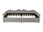 Gray Fabric Bed, 90 x 200 cm
