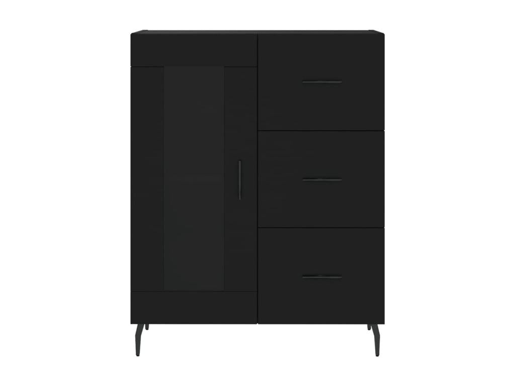 Black Engineered Wood Sideboard, 69.5 x 34 x 180 cm