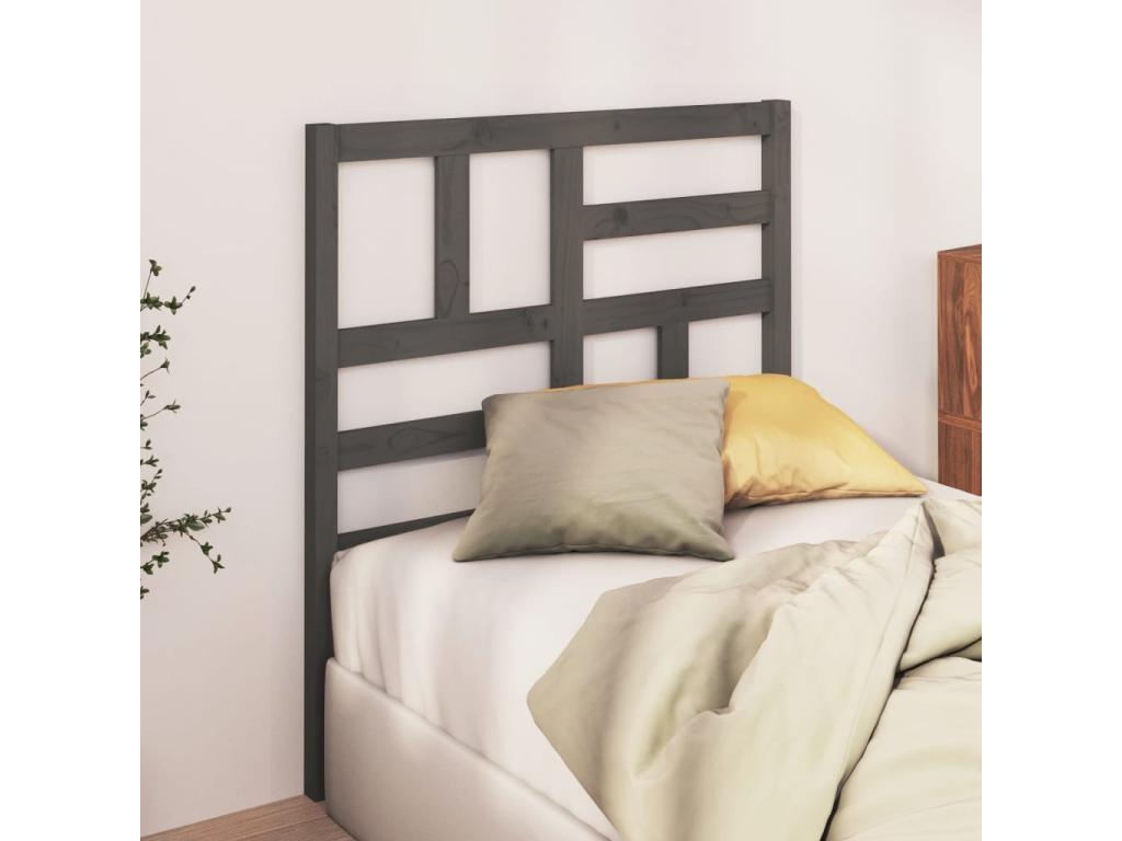 Gray Solid Wood Bed, 81 x 4 x 104 cm