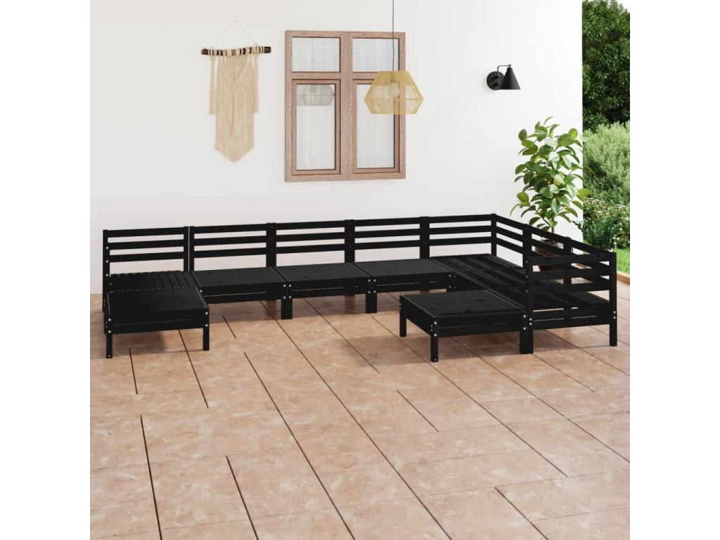 Black Pine Wood Outdoor Furniture Set - dlz1766583356766