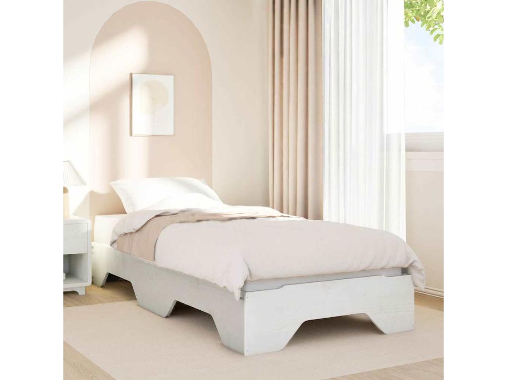 White Solid Wood Mattress, 100 x 200 cm