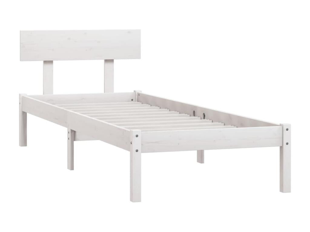 White Pine Wood Bed, 75 x 190 cm