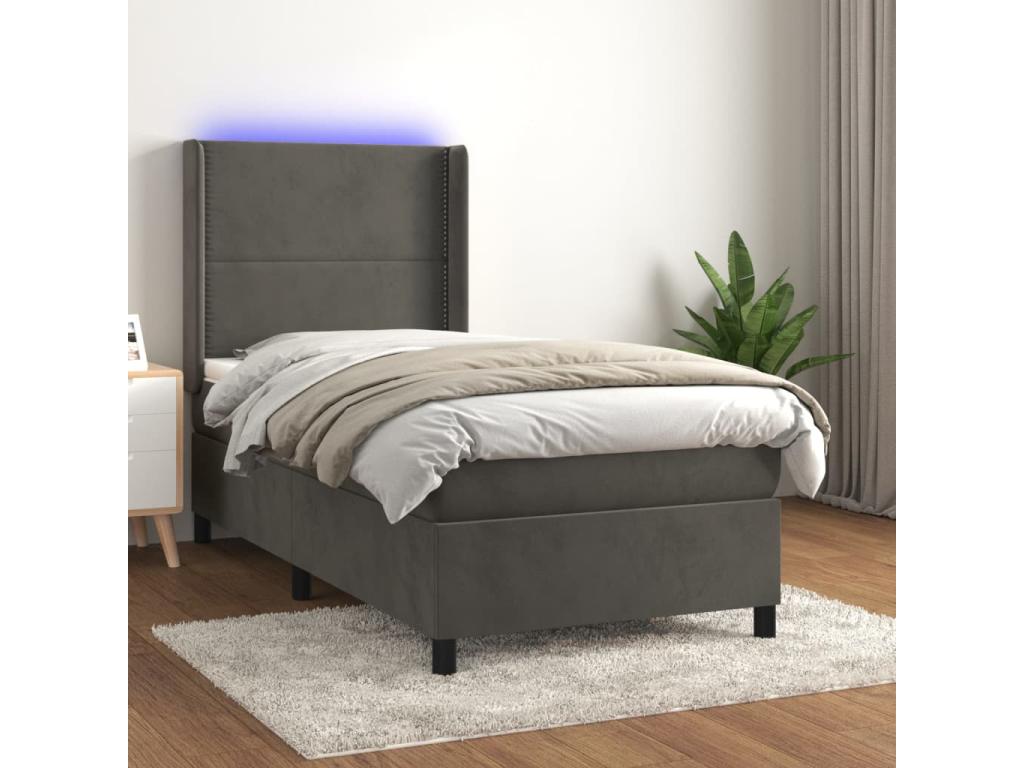 Gray Velvet Mattress, 90 x 200 cm
