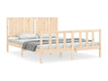Natural Solid Wood Bed Frame, 160 x 200 cm