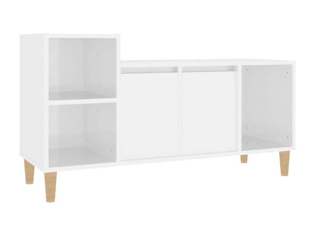 White Engineered Wood TV Stand, 100 x 35 x 55 cm