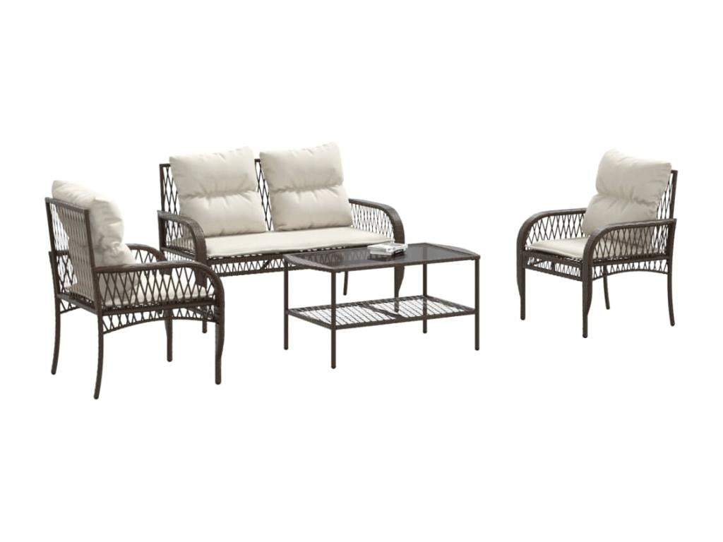 Brown Woven Resin Wicker Outdoor Furniture Set
