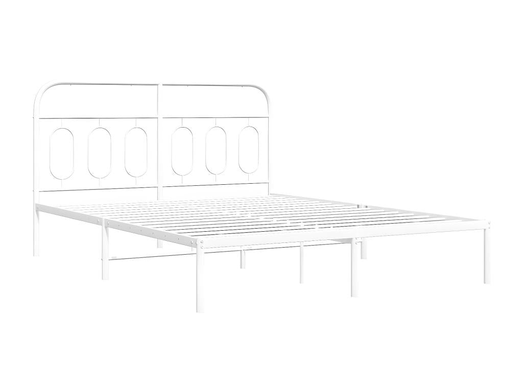 White Metal Bed Frame, 150 x 200 cm