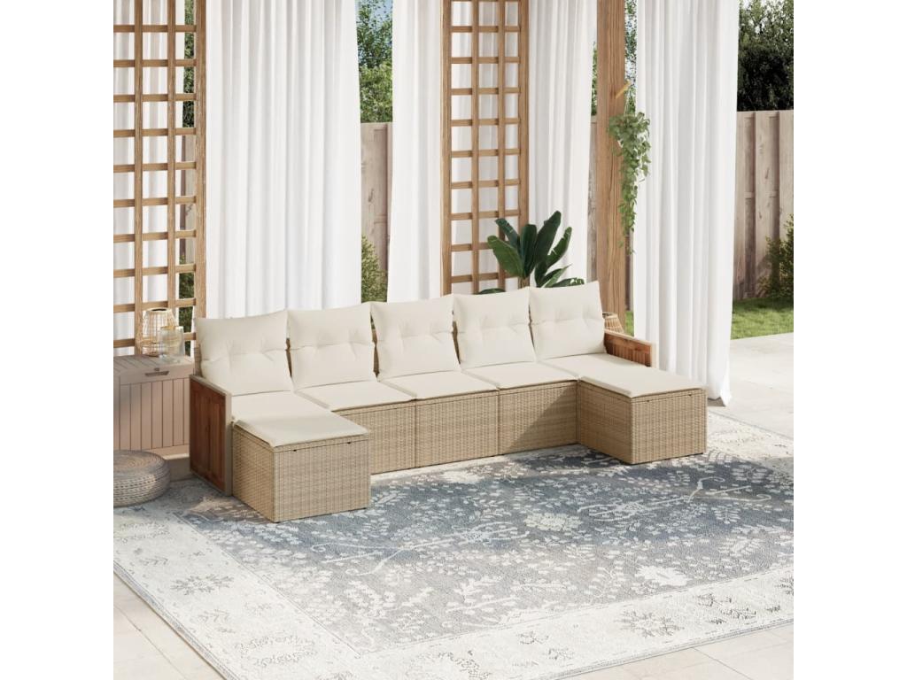 Beige Woven Resin Wicker Outdoor Furniture Set - dlz1766584028169