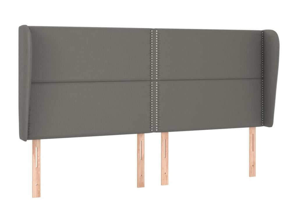 Gray Faux Leather Bed, 163 x 23 x 118 cm