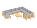 Gray Pine Wood Outdoor Furniture Set