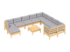 Gray Pine Wood Outdoor Furniture Set