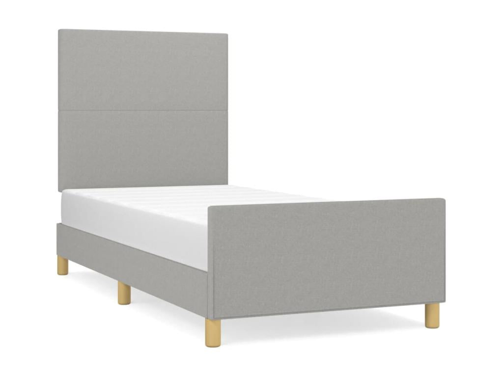 Gray Fabric Bed Frame, 100 x 200 cm