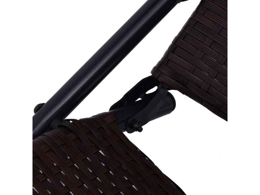 Brown Woven Resin Wicker Chaise Lounge