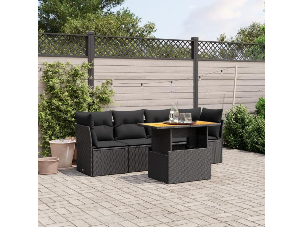 Black Woven Resin Wicker Outdoor Furniture Set - dlz1766583392678