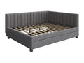 Gray Velvet Bed, 140 x 200 cm