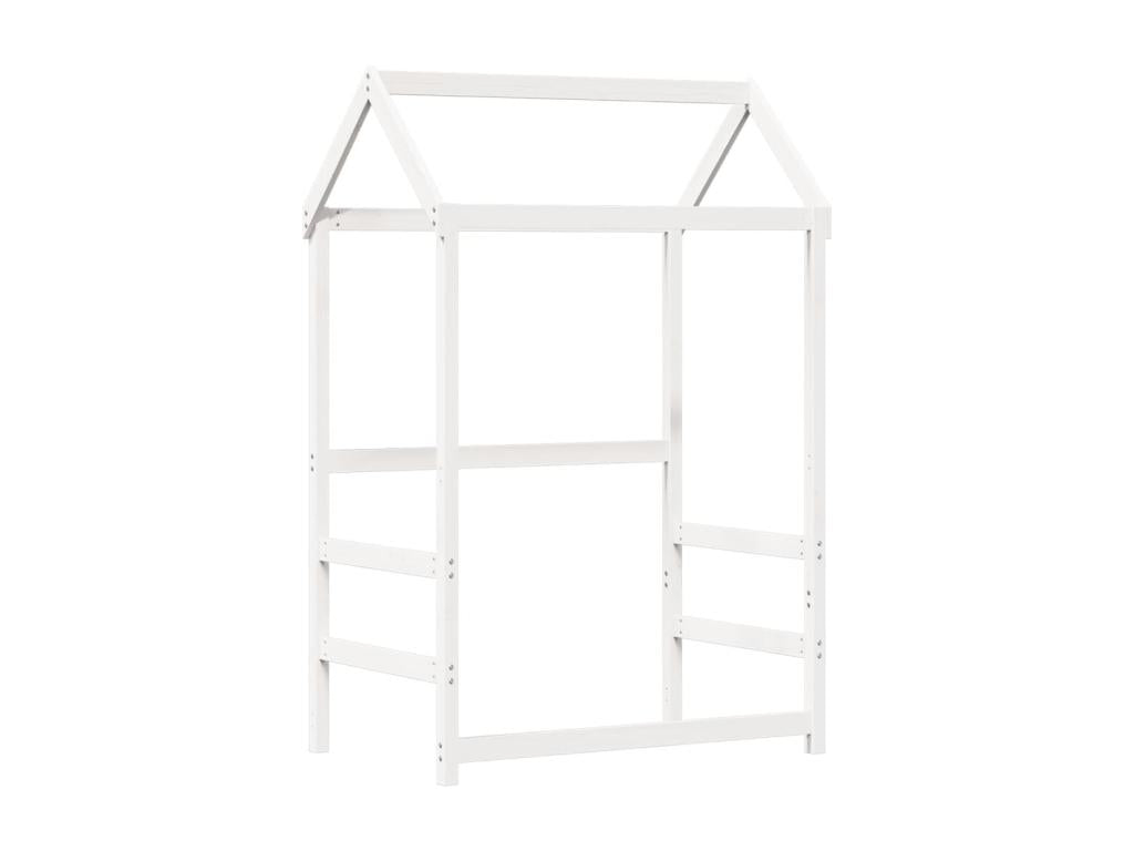 White Solid Wood Bed, 80 x 200 cm