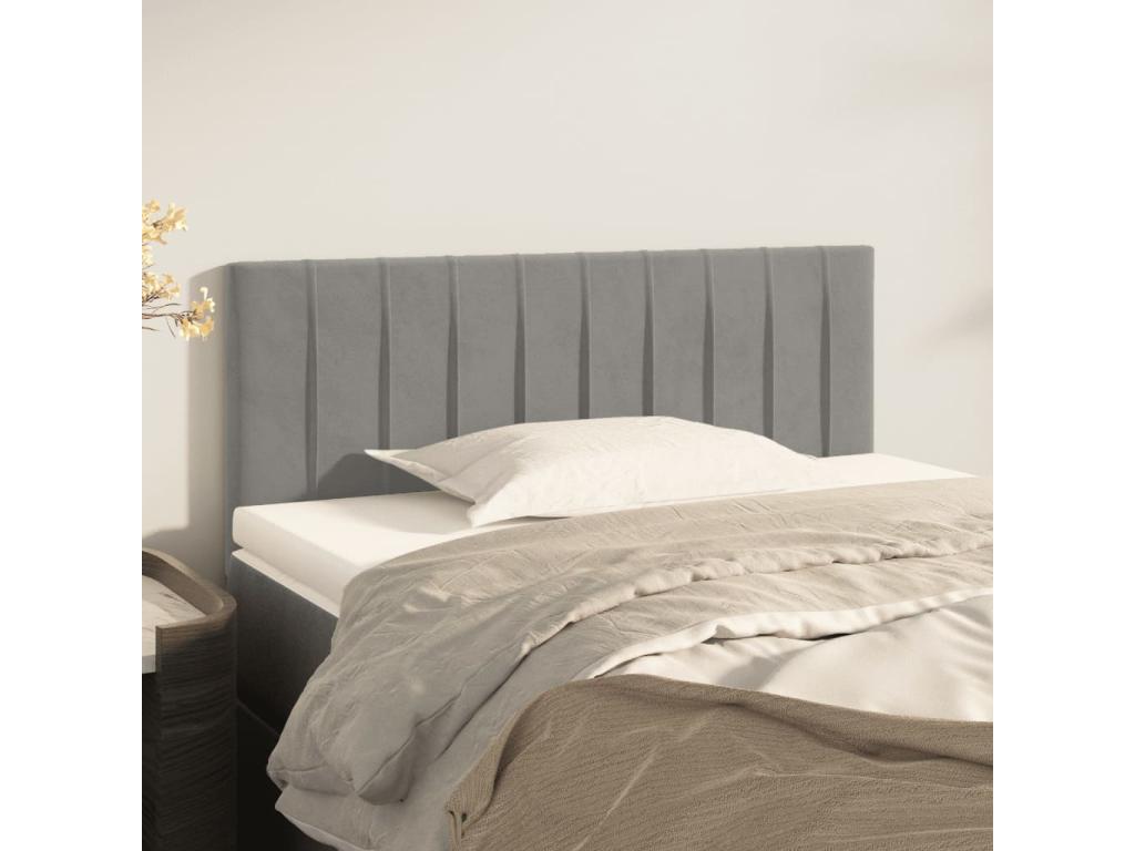 Gray Velvet Bed, 90 x 5 x 78 cm