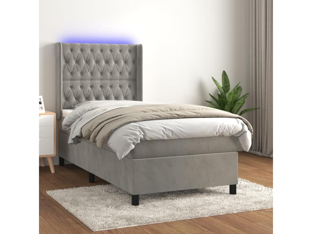 Gray Velvet Mattress, 90 x 200 cm - dlz1766583564762