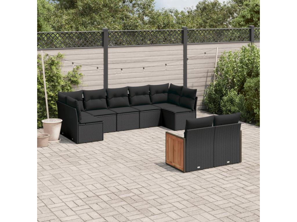 Black Woven Resin Wicker Outdoor Furniture Set - dlz1766583491874