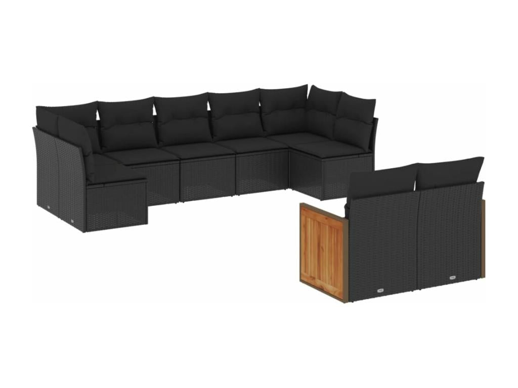 Black Woven Resin Wicker Outdoor Furniture Set - dlz1766583491874