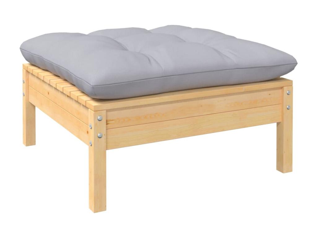 Gray Pine Wood Outdoor Furniture Set