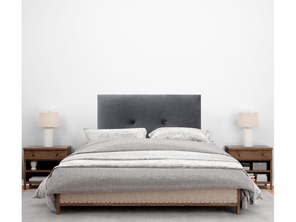 Gray Velvet Bed, 90 x 60 cm