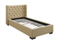 Beige Fabric Bed, 90 x 200 cm