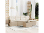 Beige Woven Resin Wicker Outdoor Furniture Set