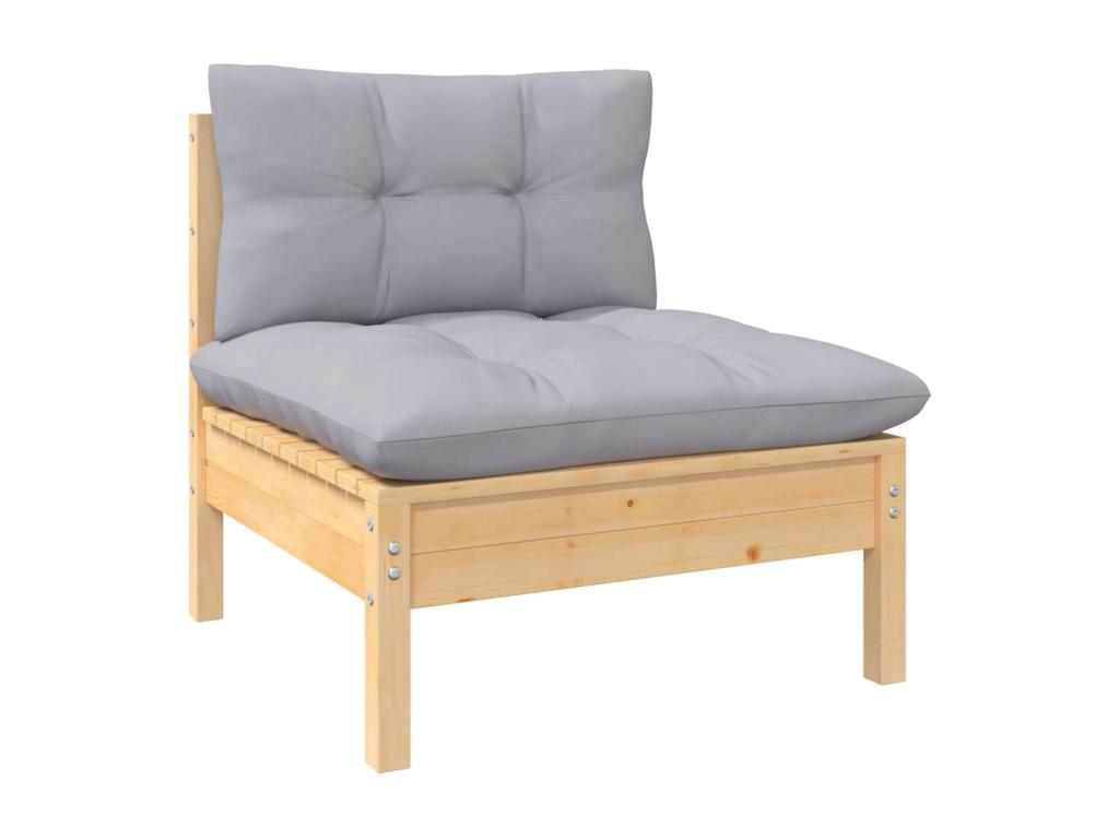 Gray Pine Wood Outdoor Furniture Set