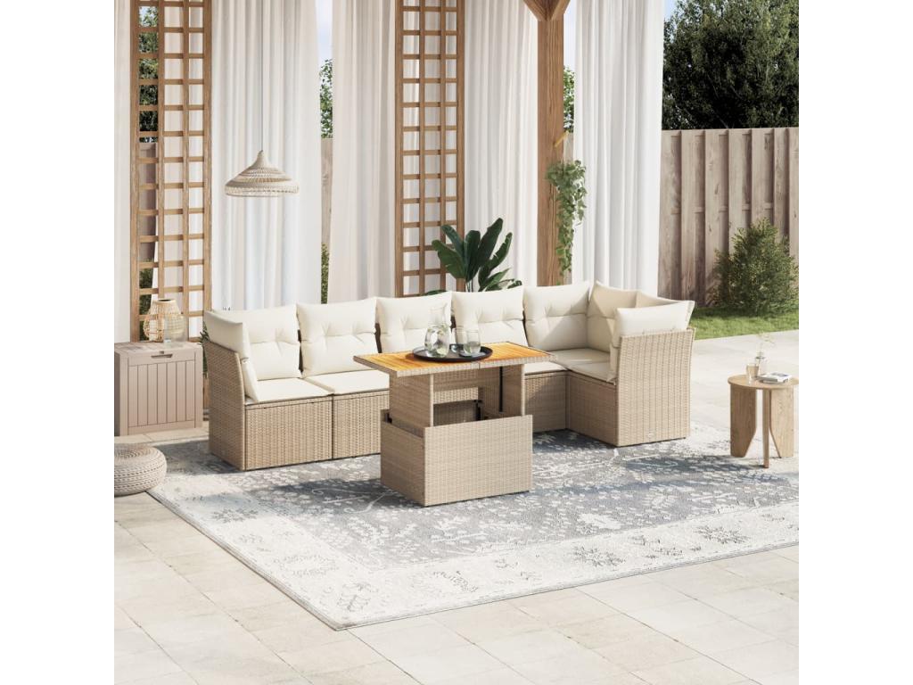 Beige Woven Resin Wicker Outdoor Furniture Set - dlz1766583236059