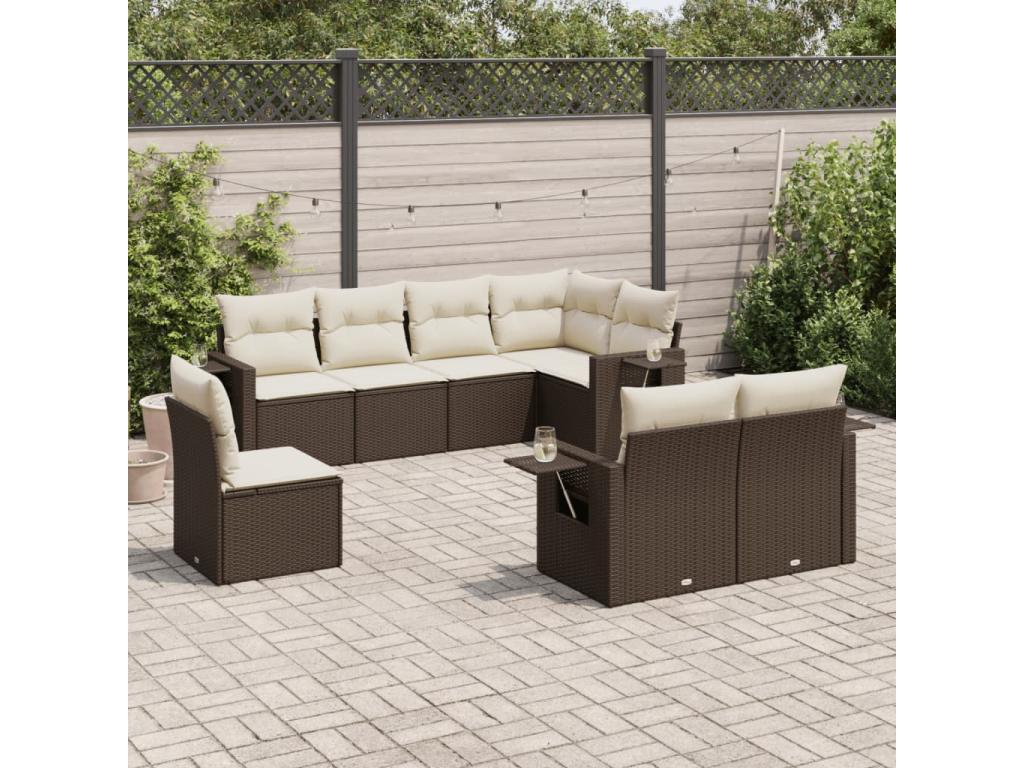 Brown Woven Resin Wicker Outdoor Furniture Set - dlz1766583616690
