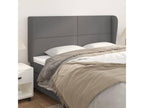 Gray Faux Leather Bed, 163 x 23 x 118 cm