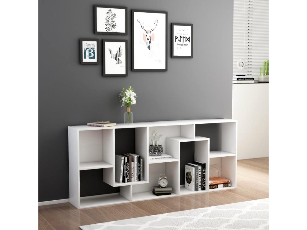 White Engineered Wood Bookcase, 67 x 24 x 161 cm