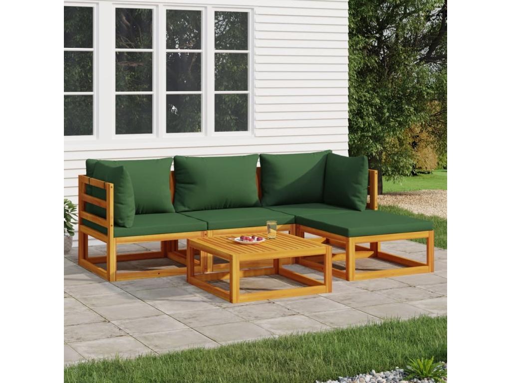 Green Solid Wood Outdoor Furniture Set
