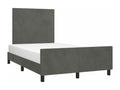 Gray Velvet Bed Frame, 120 x 190 cm