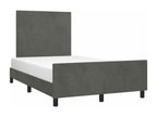 Gray Velvet Bed Frame, 120 x 190 cm