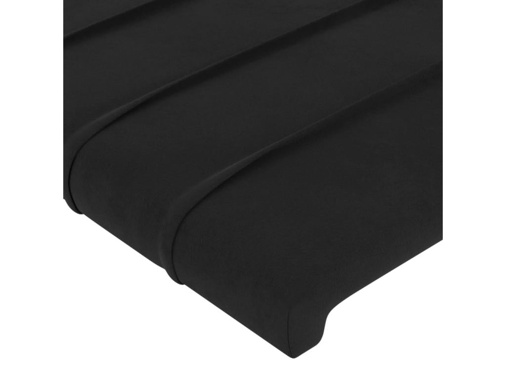 Black Velvet Bed, 203 x 23 x 118 cm