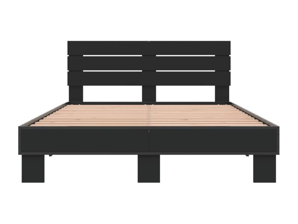 Black Engineered Wood Bed Frame, 120 x 190 cm