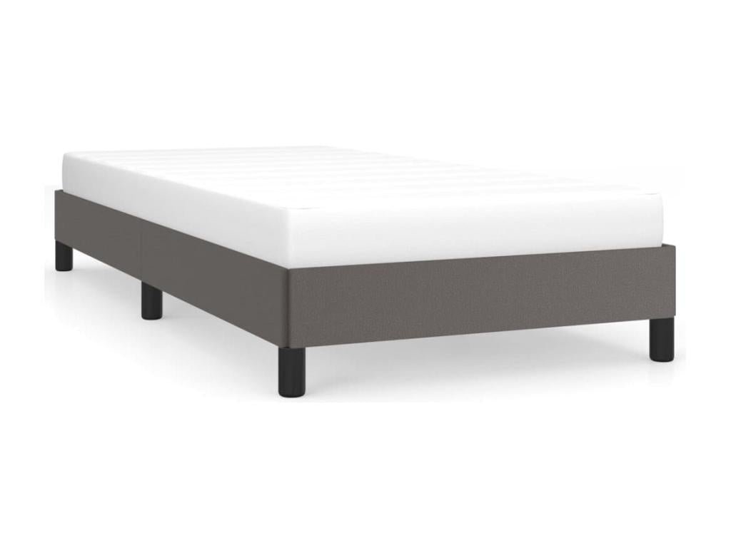 Gray Faux Leather Bed Frame, 90 x 200 cm
