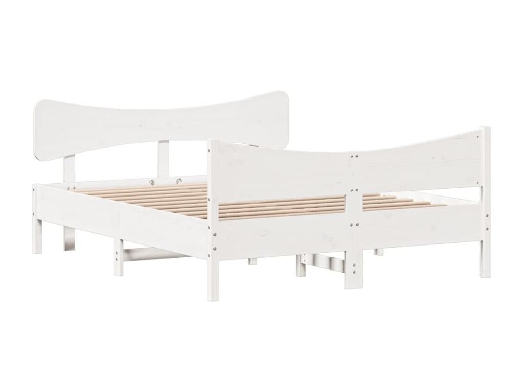White Pine Wood Bed Frame, 135 x 190 cm
