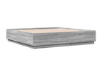 Gray Engineered Wood Bed Frame, 200 x 200 cm