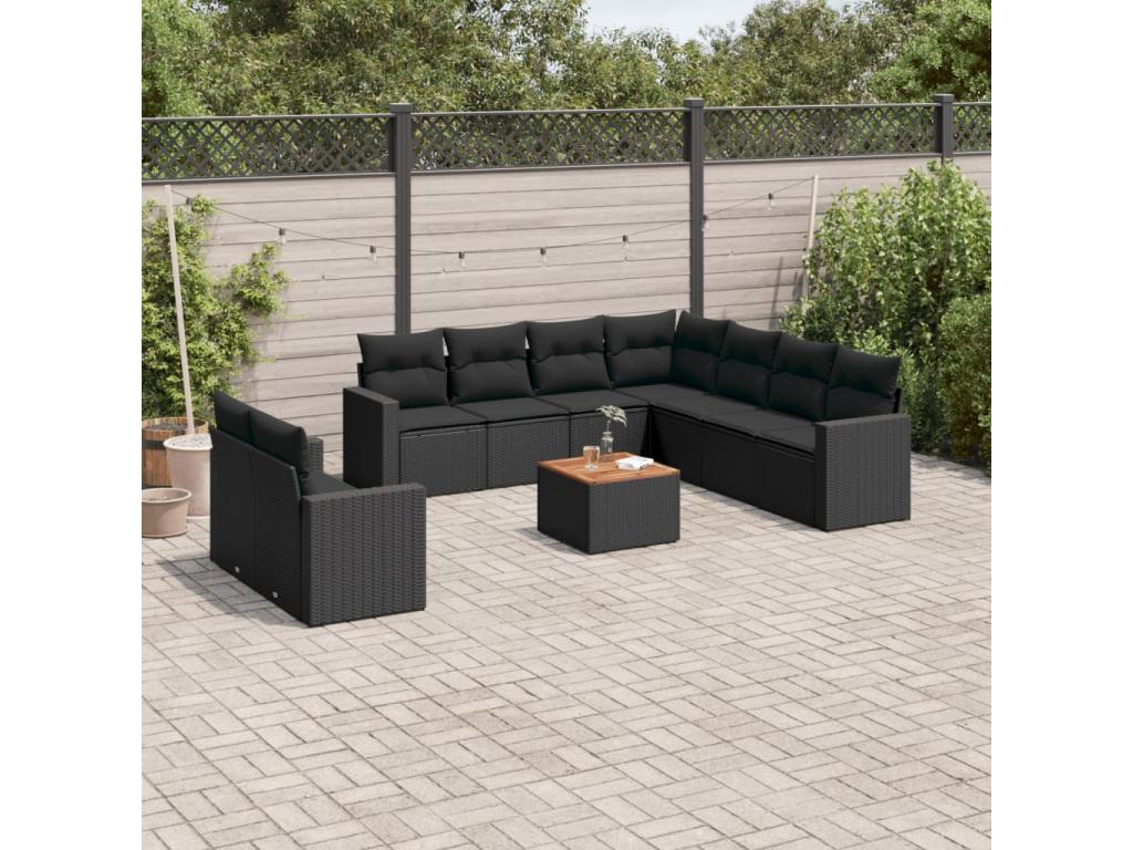 Black Woven Resin Wicker Outdoor Furniture Set - dlz1766584093064