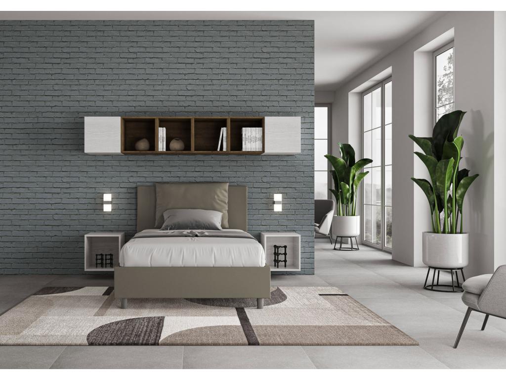 Brown Faux Leather Bed, 120 x 210 cm