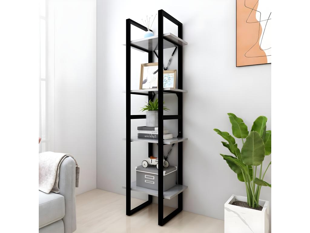 Gray Bookcase, 40 x 30 x 140 cm