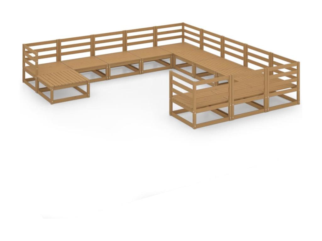 Brown Pine Wood Outdoor Furniture Set - dlz1766583203410