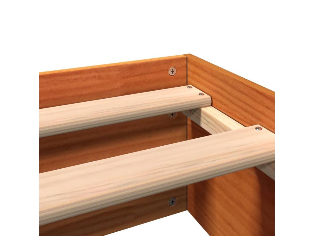 Brown Pine Wood Bed Frame, 160 x 200 cm