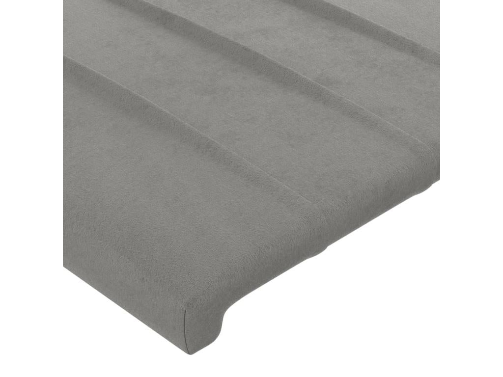 Gray Velvet Bed, 90 x 5 x 78 cm